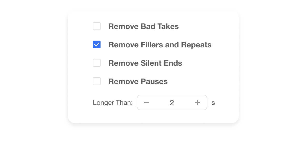 AI Video Editor with Visla uses Auto Cut to remove filler words, bad takes, and pauses automatically.
